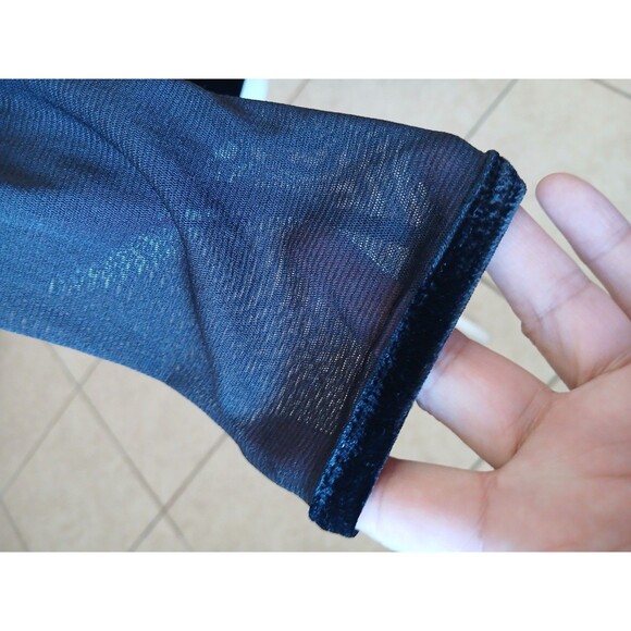 R&K Evening Sheer Velvet Top Women Sz 16 Beaded Keyhole Event Formal Preppy Work - Picture 8 of 16